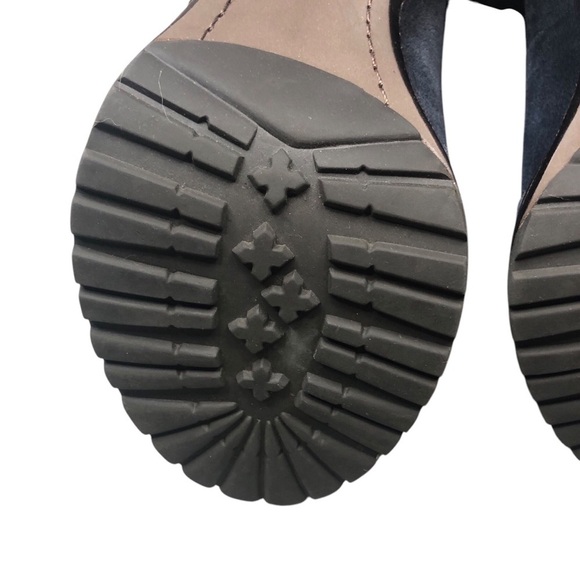 Elizabeth and James Blue Suede Lace Up Boots with Stiletto Heel and Navajo Print - Picture 8 of 10